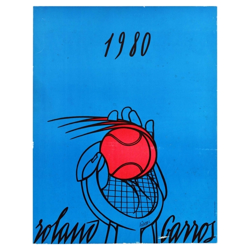 242 - Sport Poster Roland Garros 80 Tennis Grand Slam. Original vintage sports poster for the 1980 Roland ... 