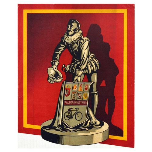 53 - Advertising Poster Raleigh Industries Sir Walter Raleigh Bicycle Cycling Bike. Original vintage adve... 