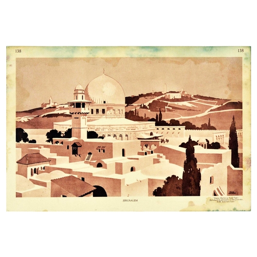 55 - Advertising Poster Jerusalem Empire Marketing Board Haram Al Sharif Newbould. Original vintage trave... 