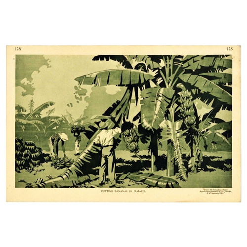 58 - Advertising Poster Cutting Bananas Jamaica Empire Marketing Board. Original vintage advertising post... 