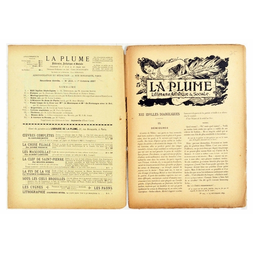16 - Advertising Poster La Plume Magazine Alphonse Mucha. Original antique magazine from October 1897 - L... 