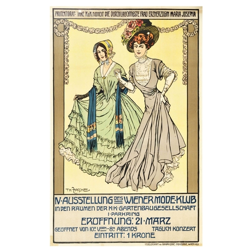 17 - Advertising Poster Vienna Fashion Club Elegant Style Clothing. Original antique advertising poster f... 