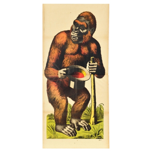 4 - Advertising Poster Gorilla Top Hat Weissenburg Burckardt. Original antique advertising poster featur... 