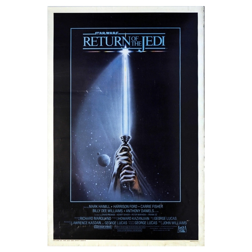 441 - Movie Poster Star Wars Return Of The Jedi Lightsabre. Original vintage one sheet movie poster for th... 