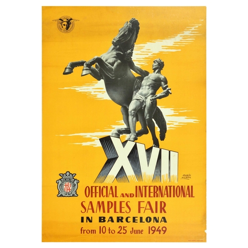 50 - Advertising Poster XVII Samples Fair Barcelona Horse . Original vintage advertising poster for XVII ... 