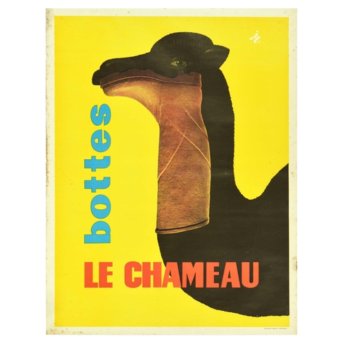 58 - Advertising Poster Camel Leather Boots Bottes Le Chameau. Original vintage advertising poster for Le... 