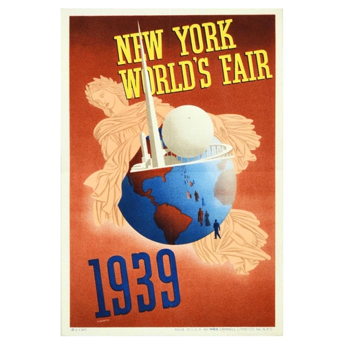 197 - Travel Poster New York Worlds Fair 1939 Atherton. Original vintage travel advertising poster for the... 