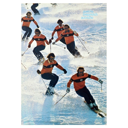 241 - Travel Poster Austria Skiing Snowy Mountain Slope Ski. Original vintage travel poster for Austria Os... 
