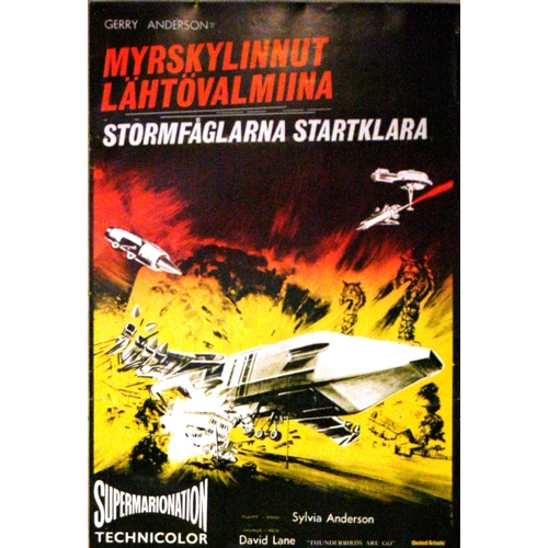422 - Movie Poster Thunderbirds are Go Puppet SciFi. Original vintage movie poster for the Finnish release... 
