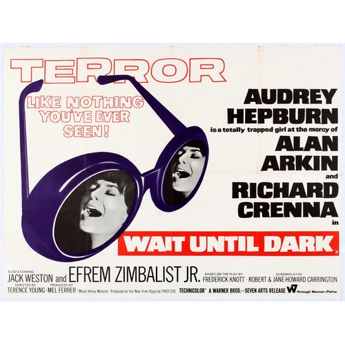 424 - Movie Poster Wait Until Dark Audrey Hepburn UK Quad. Original vintage film poster for the original U... 