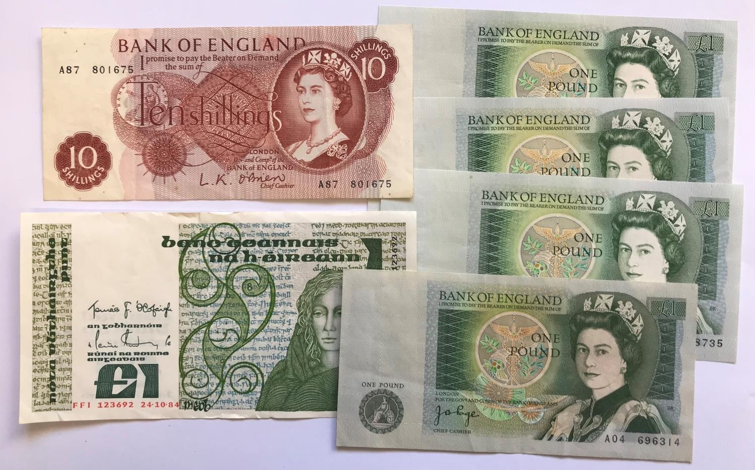 AN INTERESTING COLLECTION OF UK AND IRISH BANK NOTES. Ten Banknotes In ...