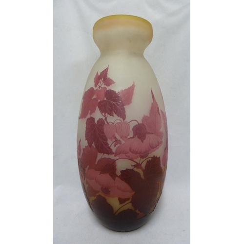 Emile Galle A Large Cameo Glass Vase Of Ovoid Form Cased Barnebys