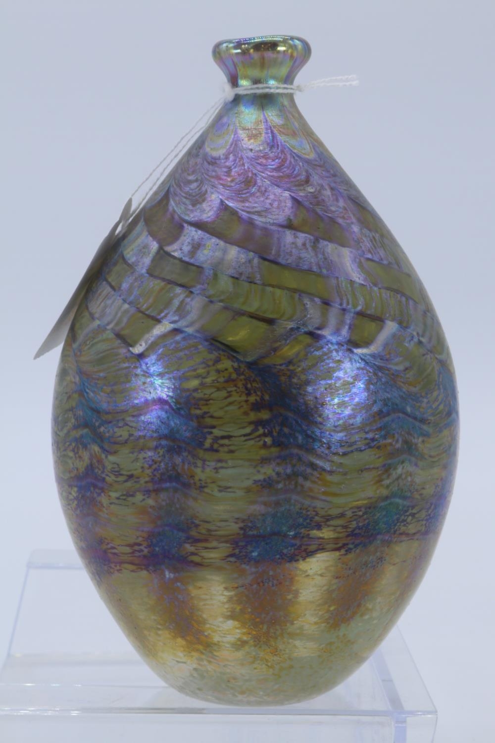 Signed Art Glass Vase By Norman Stuart Clarke Approx 17cm Tall