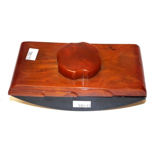 Carvacraft Art Deco Ink Blotter Rocker Butterscotch Phenolic Resin