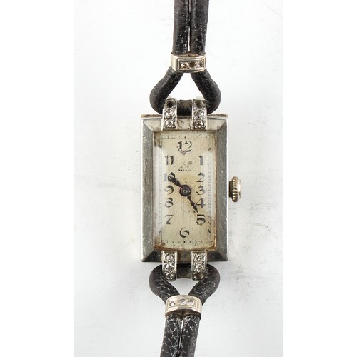 12 - Property of a lady - a 1920's lady's Rolex 18ct white gold & diamond cocktail watch, numbered 794 / ... 