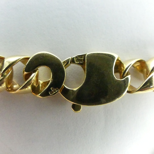 24a - 18 carat white and yellow gold diamond set curb link bracelet, 22.6 grams. 19 cm x 9.3 mm. UK Postag... 