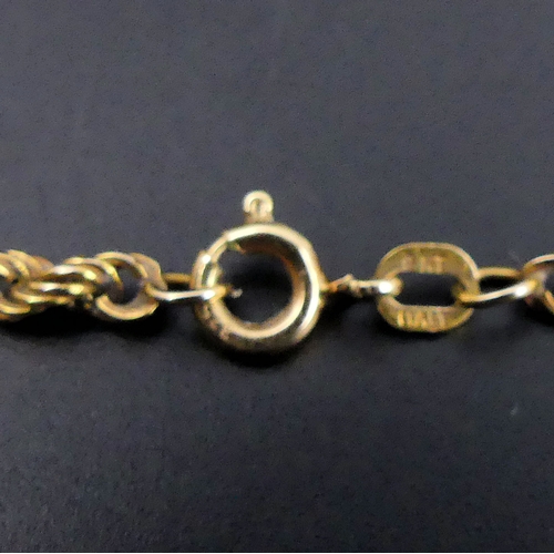 34 - 9 carat gold French rope twist necklace, 4.4 grams. 3.1 mm x 47 cm. UK Postage £12.