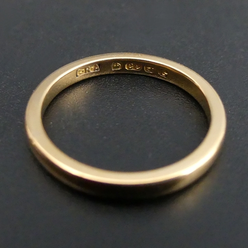 10c - George V 22 carat gold wedding ring, Birmingham 1931, 3.7 grams. Size L 1/2, 2.35 mm. UK Postage £12... 