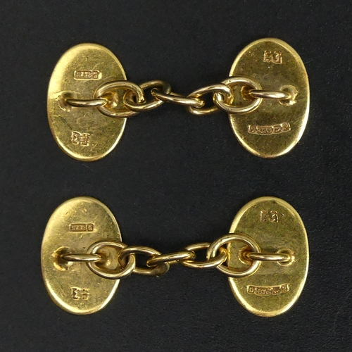 7 - A vintage pair of 9 carat gold cufflinks, Birmingham 1966, 4.7 grams. 12.9mm. UK Postage £12.