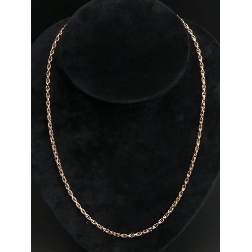 9 - Victorian 15 carat rose gold fancy belcher link chain necklace, 9.2 grams. 50 cm x 2.8 mm. UK Postag... 