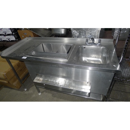 One commercial stainless steel wash station with sink (approx size ...