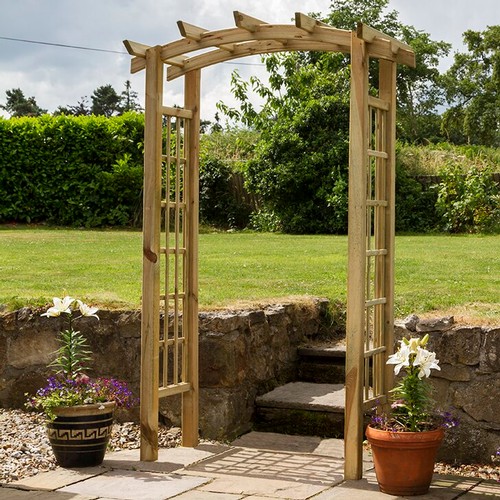 A flat packed wooden garden arch type monterey RRP £149