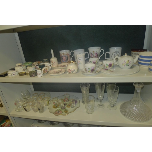 2042 - A quantity of miscellaneous commemorative beakers, a quantity of miscellaneous decorative pots and s... 