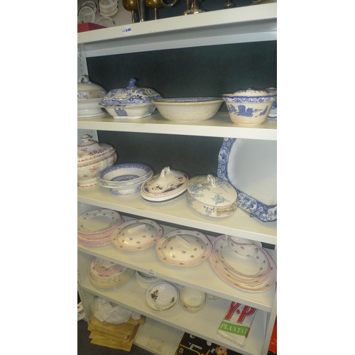 2063 - A quantity of miscellaneous decorative dinnerware etc (four shelves)