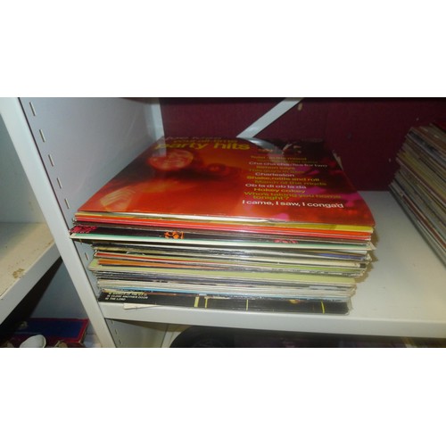 2013 - A large quantity of miscellaneous LP records, 78 RPM records and singles etc (5 shelves)