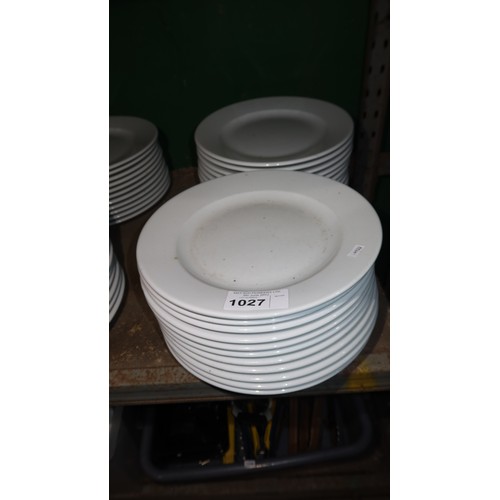 1027 - 22 white dinner plates by Porcelite