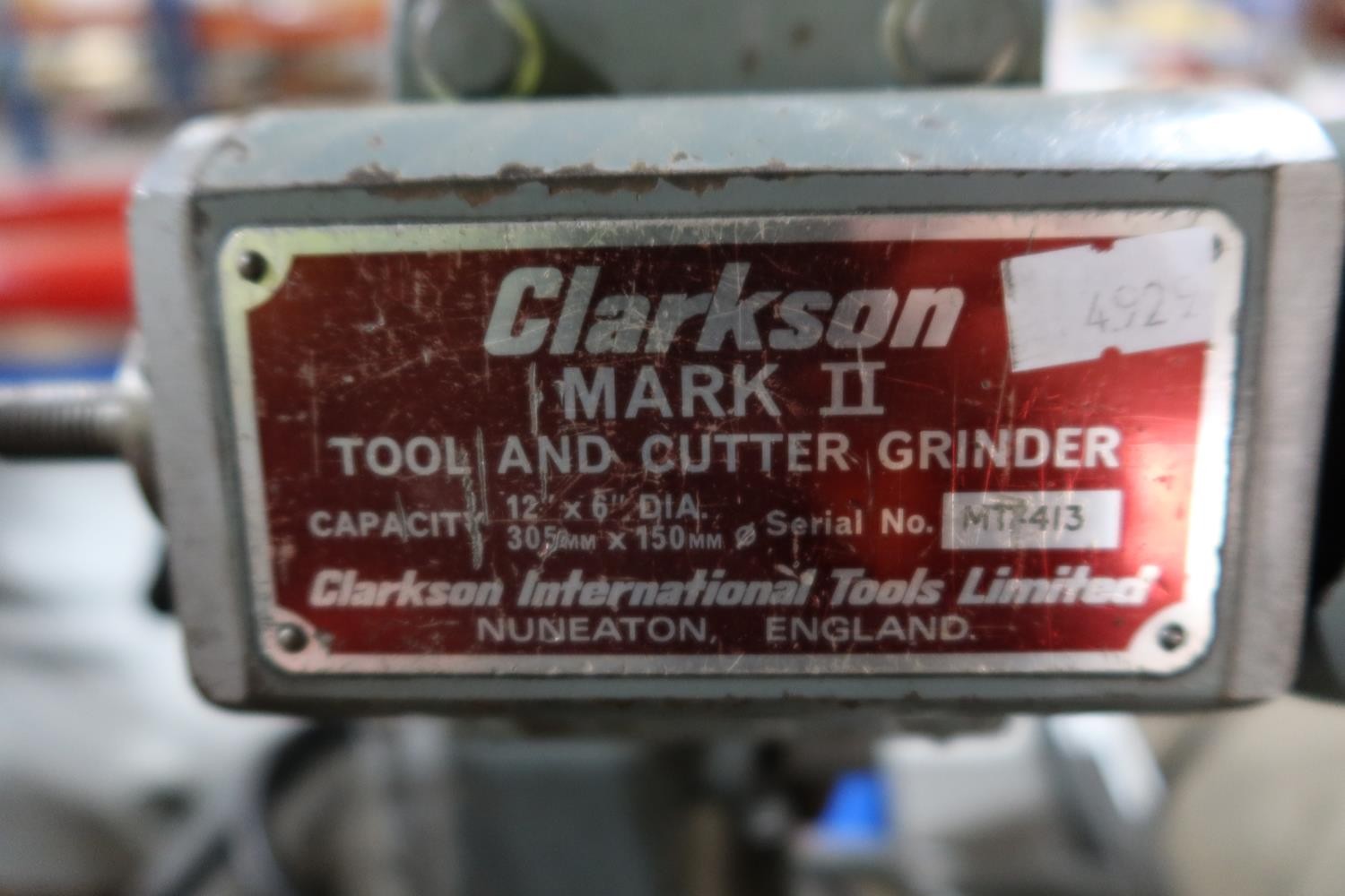 1 Clarkson Mark II tool and cutter grinder machine no. MT-413, 3ph