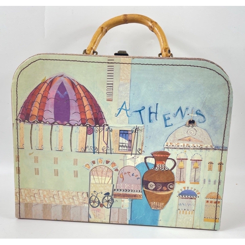 45 - A nice wee MODERN carry case decorated with Athens themes - would make an ideal jewellery case etc -... 