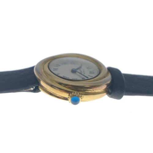 58 - FABULOUS Must de Cartier PL 25586 Vermeil gold plated ladies wrist watch - QUARTZ movement - ARGENT ... 