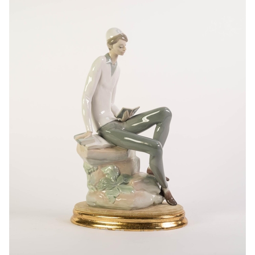 LLADRO PORCELAIN FIGURE, modelled as a young Jewish man, sat... | Barnebys