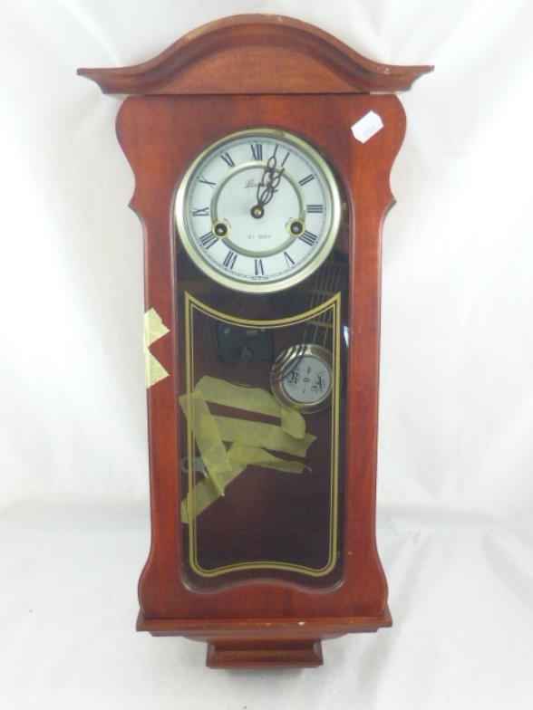 Lincoln 31 Day Wall Clock complete with Key and Pendulum