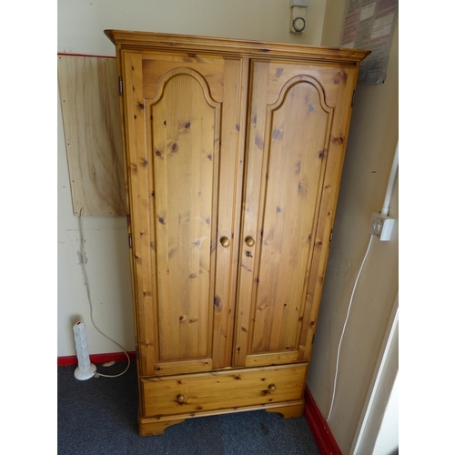 Ducal Pine Double Wardrobe Complete With Drawer And Hanging Rail