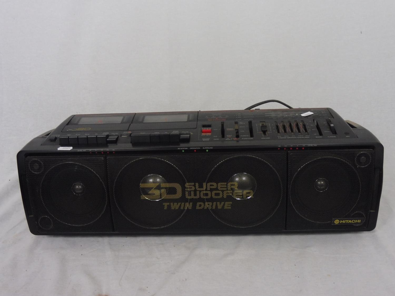 Hitachi 3D Super Woofer Twin Drive Ghetto Blaster