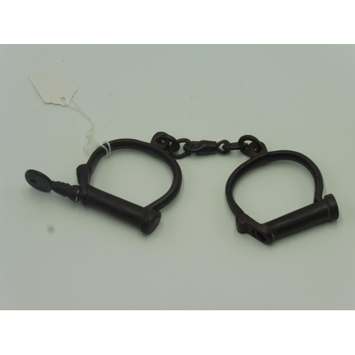Set of 19th Century British Made Hiatt Police Handcuffs