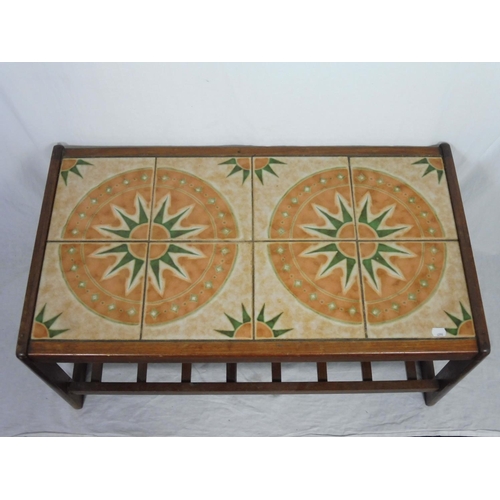 Retro 1970s Englander Tile Topped Coffee Table With Magazine Rack