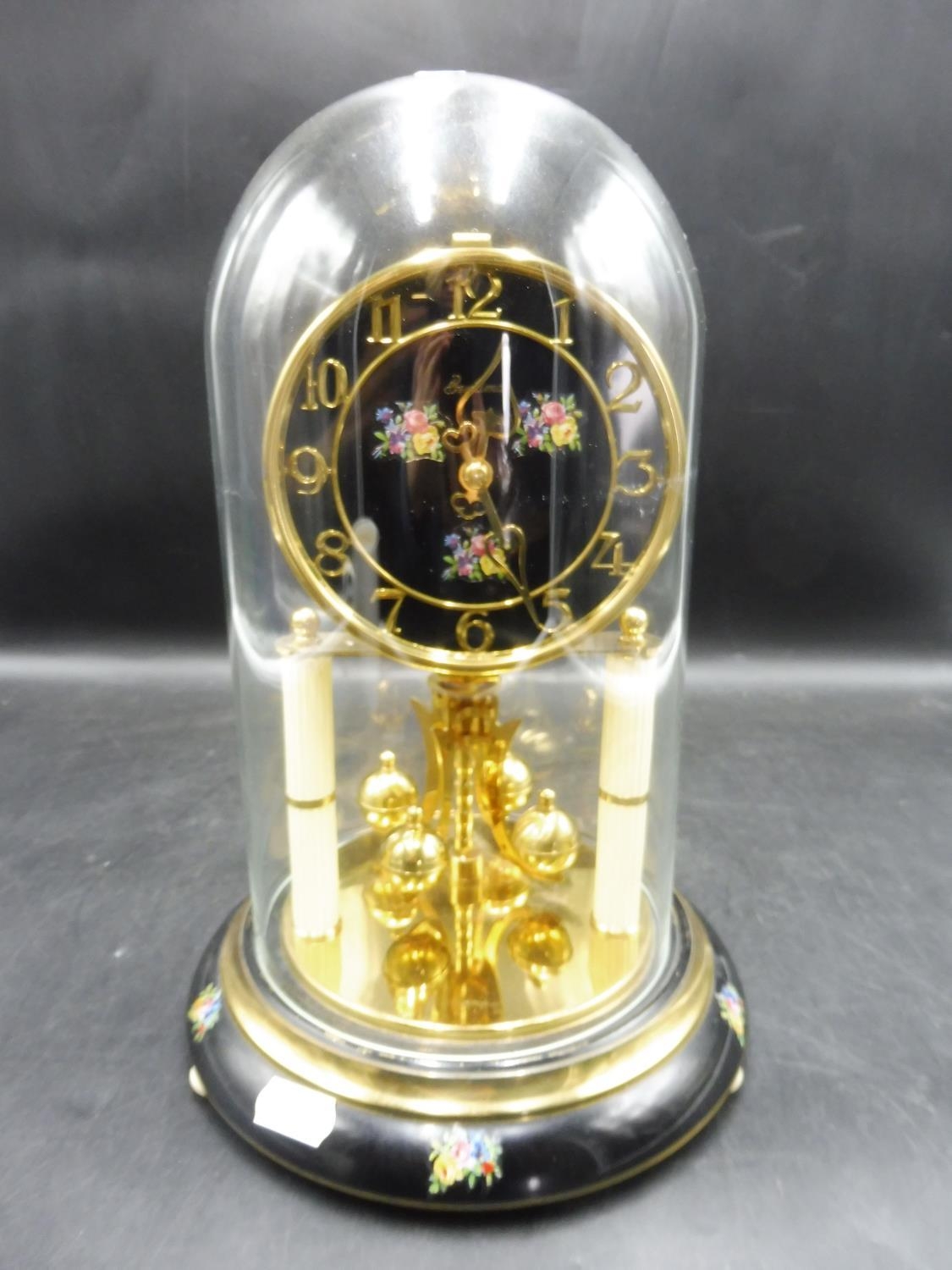 A Vintage German Bentima Kern 400 Day Glass Domed Anniversary Clock