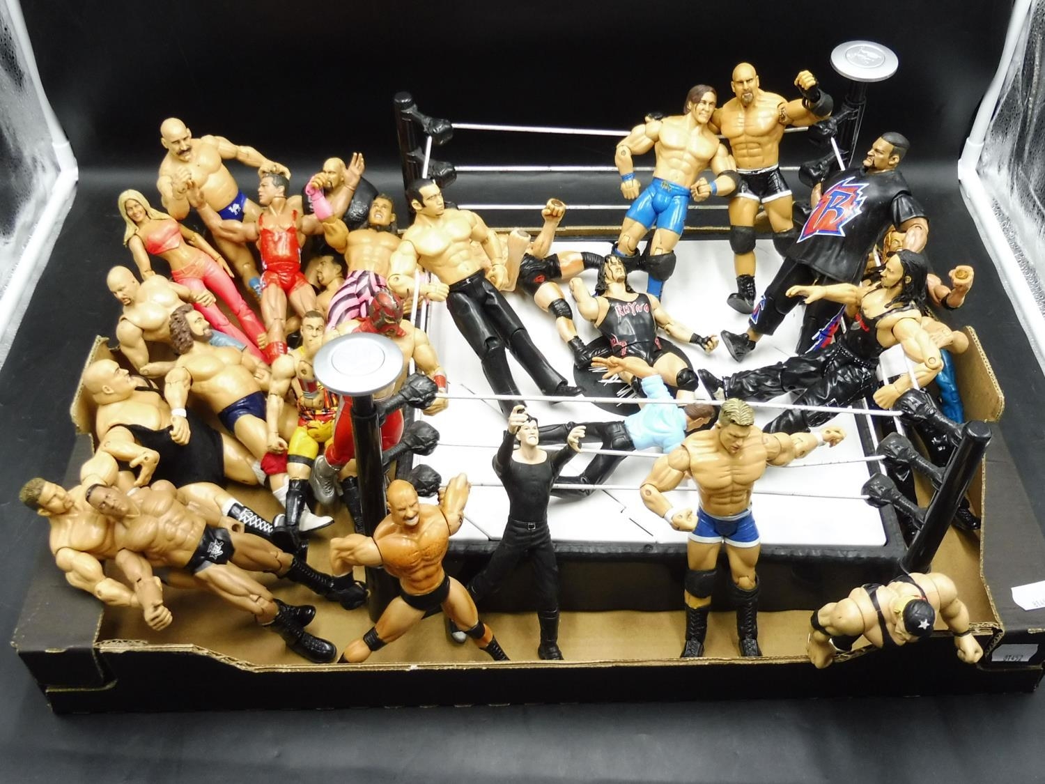 box of wrestling figures