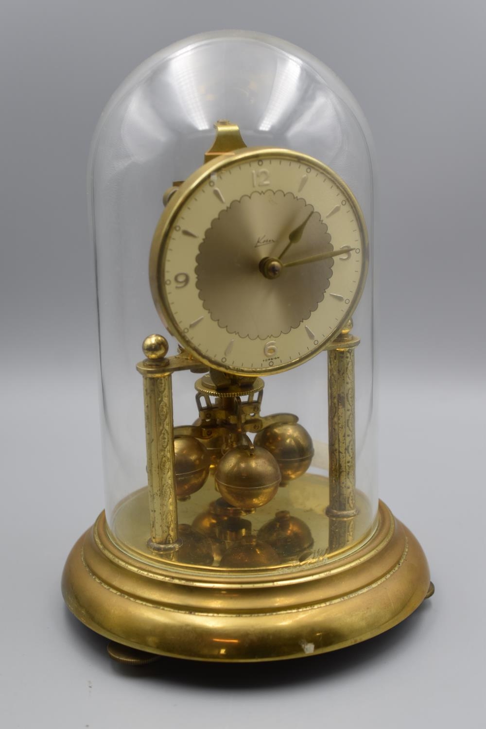 Kern of Germany Anniversary Clock with Glass Dome (9" High)