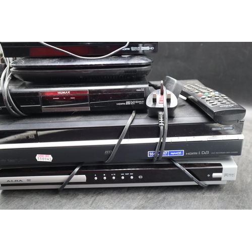 Sony Multimeter DVD Recorder, Alba DVD Player, Humax and Logik Portable