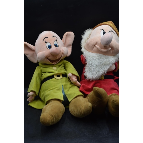 534 - Two Large Official Disney Snow White Dwarf Characters to include Grumpy and  Dopey 30