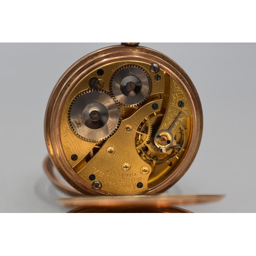 1 - Hallmarked 9ct 375 Gold American Waltham U.S.A Traveller Full Hunter Pocket Watch Model 1908 Serial ... 