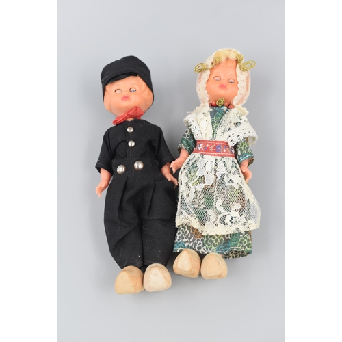 134 - Two Mid Century Dutch Dolls in National Dress including Wooden Clogs (7