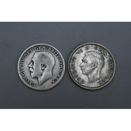 George V 1919 Silver Shilling and a George VI 1940 Silver Shilling
