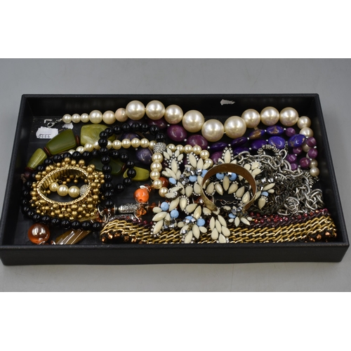 Mixed Tray of Costume Jewellery to include Bracelets and Statement Piece Neclaces.