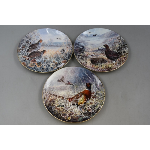Set of 3 Wedgwood Plates From The Game Birds of Britian Collection