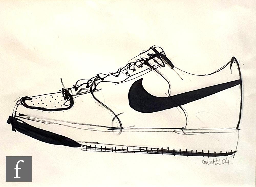 Dave White (B.1971) - 'Nike Trainer', ink drawing, signed and dated '04 ...